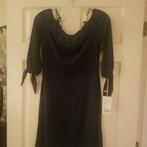 Worth navy off the shoulder dress
